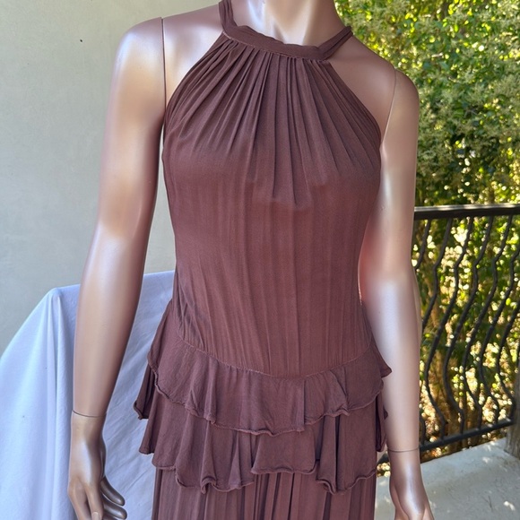 Jen’s Pirate Booty Dress NWT maxi long Chocolate Merlot backless halter S $225 - Picture 8 of 17